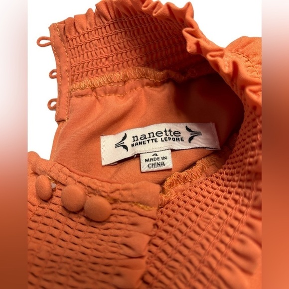 Nanette Leopore Mock Neck Terra Cotta Accordion Pleated Midi Dress Size 4 NWT! - Picture 5 of 16